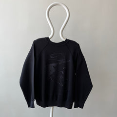 1980s/90s Faded Black Cowgirl Print Sweatshirt - Gimme
