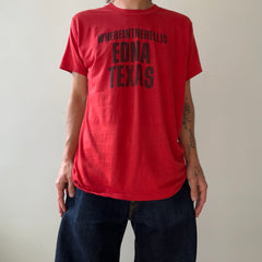 1980s Red Where The Hell Is Edna Texas T Shirt