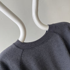 1980s Sun Faded Deep Gray/Black Short Sleeve Warm Up Sweatshirt
