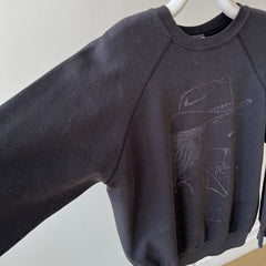 1980s/90s Faded Black Cowgirl Print Sweatshirt - Gimme