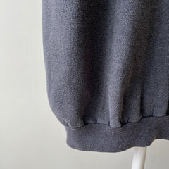 1980s Sun Faded Deep Gray/Black Short Sleeve Warm Up Sweatshirt