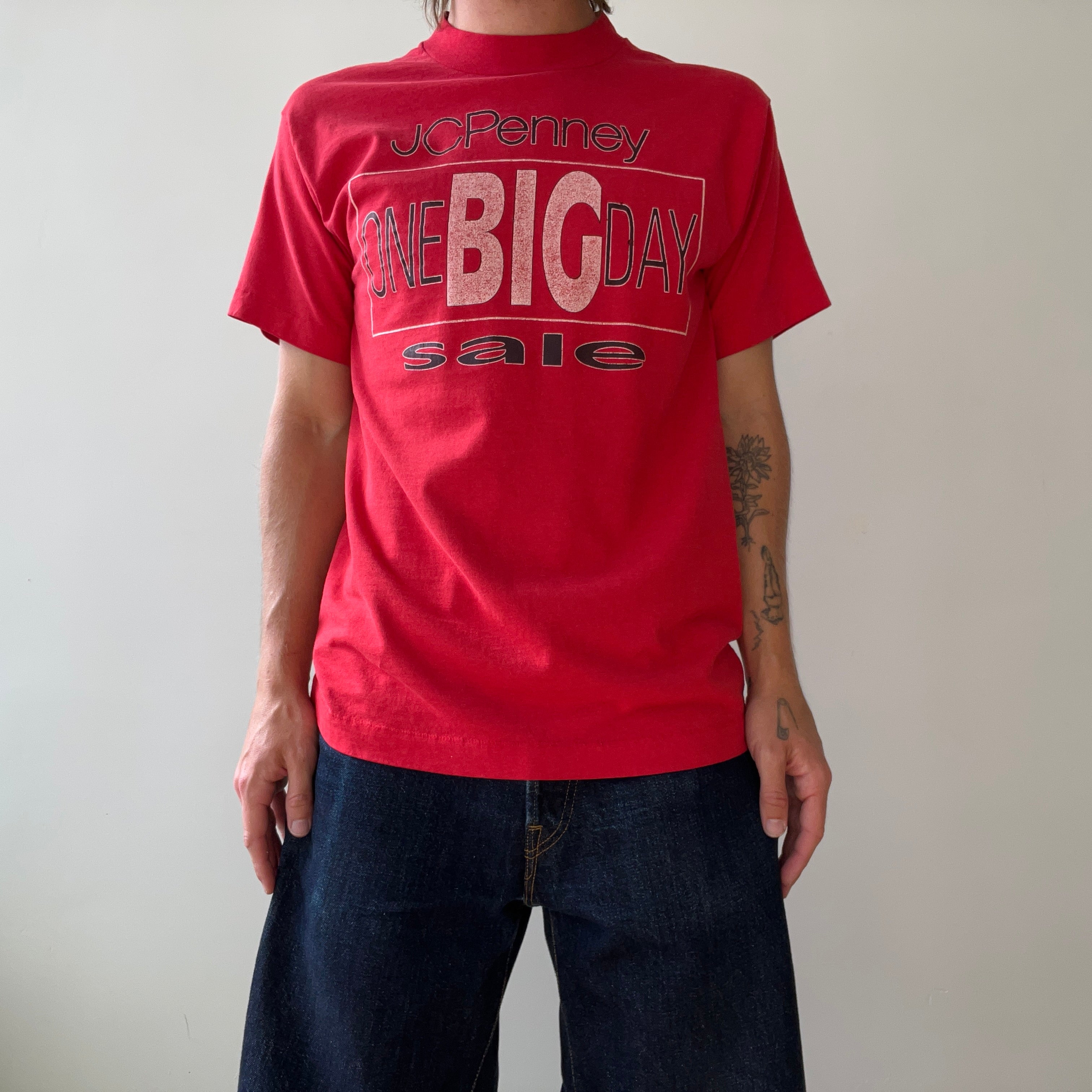 1980s Red JCPenny One Big Day Sale T Shirt