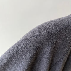 1980s Sun Faded Deep Gray/Black Short Sleeve Warm Up Sweatshirt