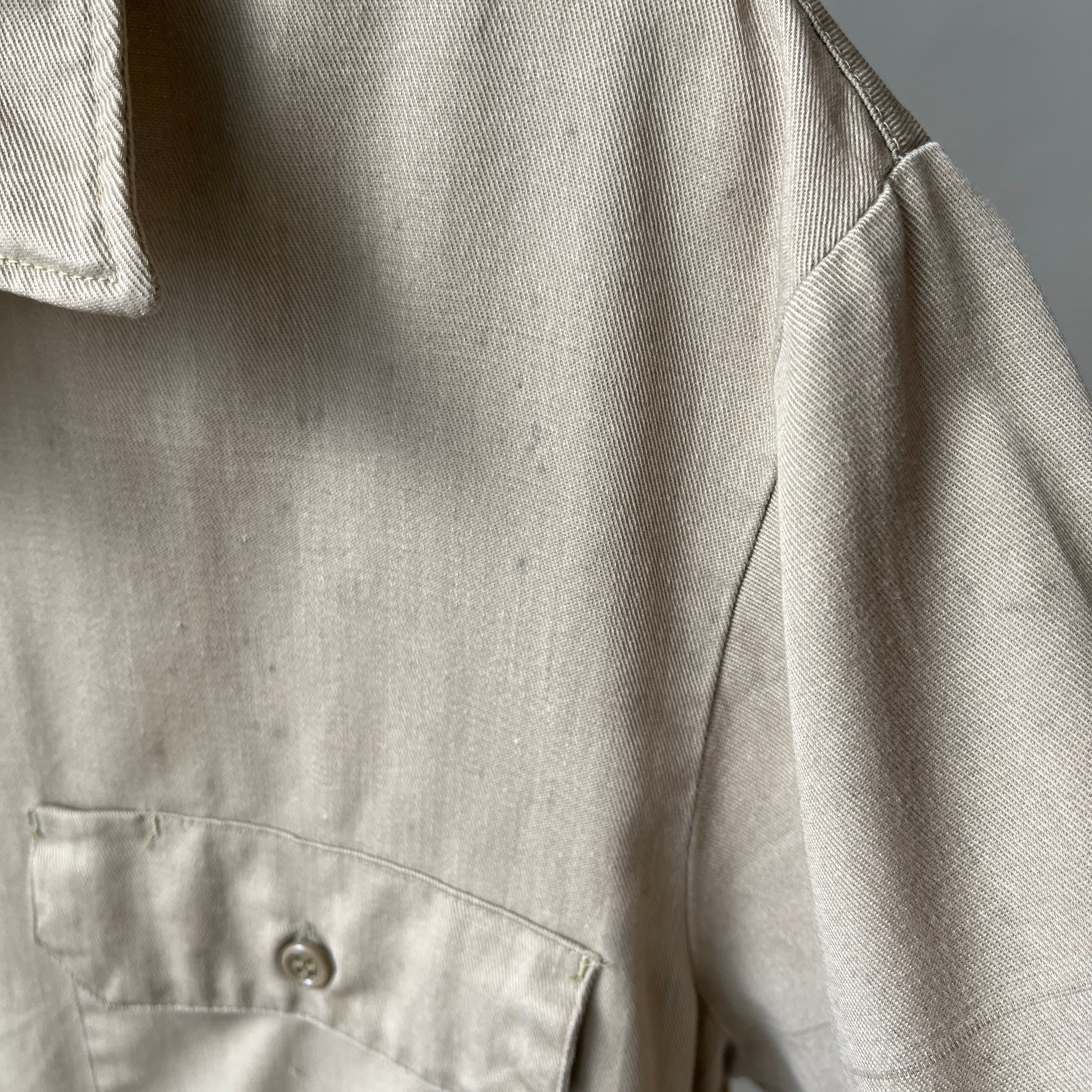 1970s Big Mac by Sears Khaki Work Shirt - Heavily Stained and Worn