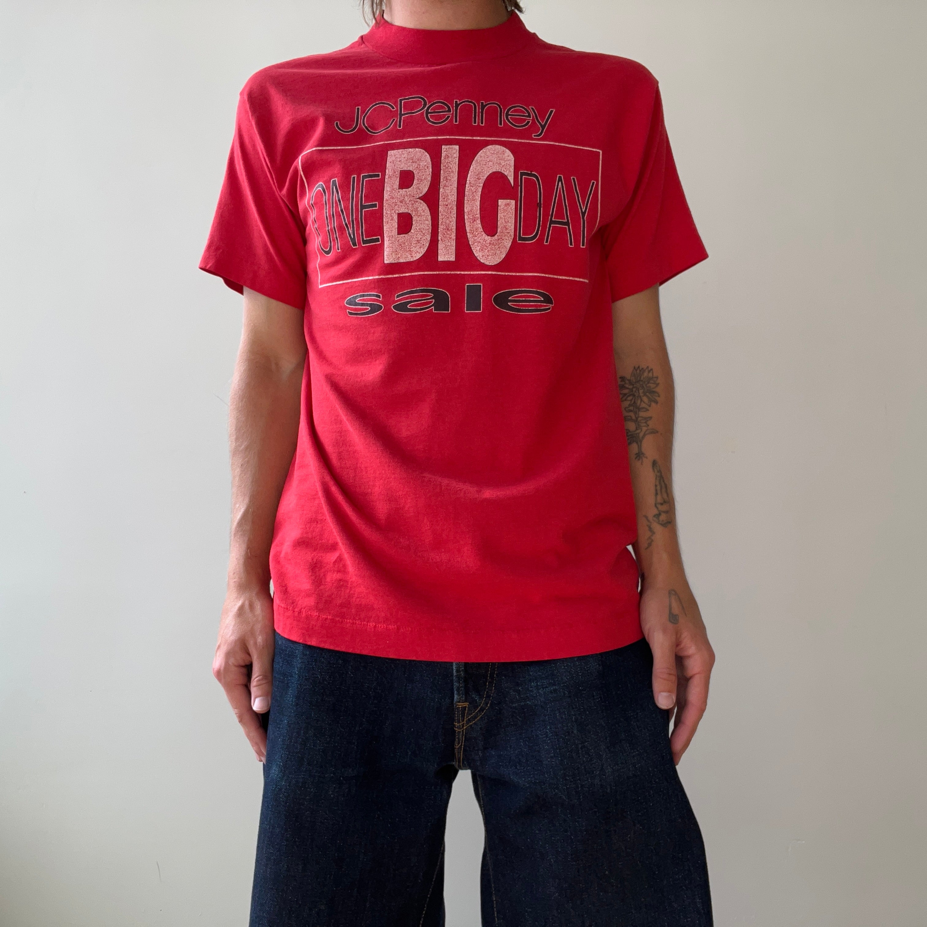 1980s Red JCPenny One Big Day Sale T Shirt