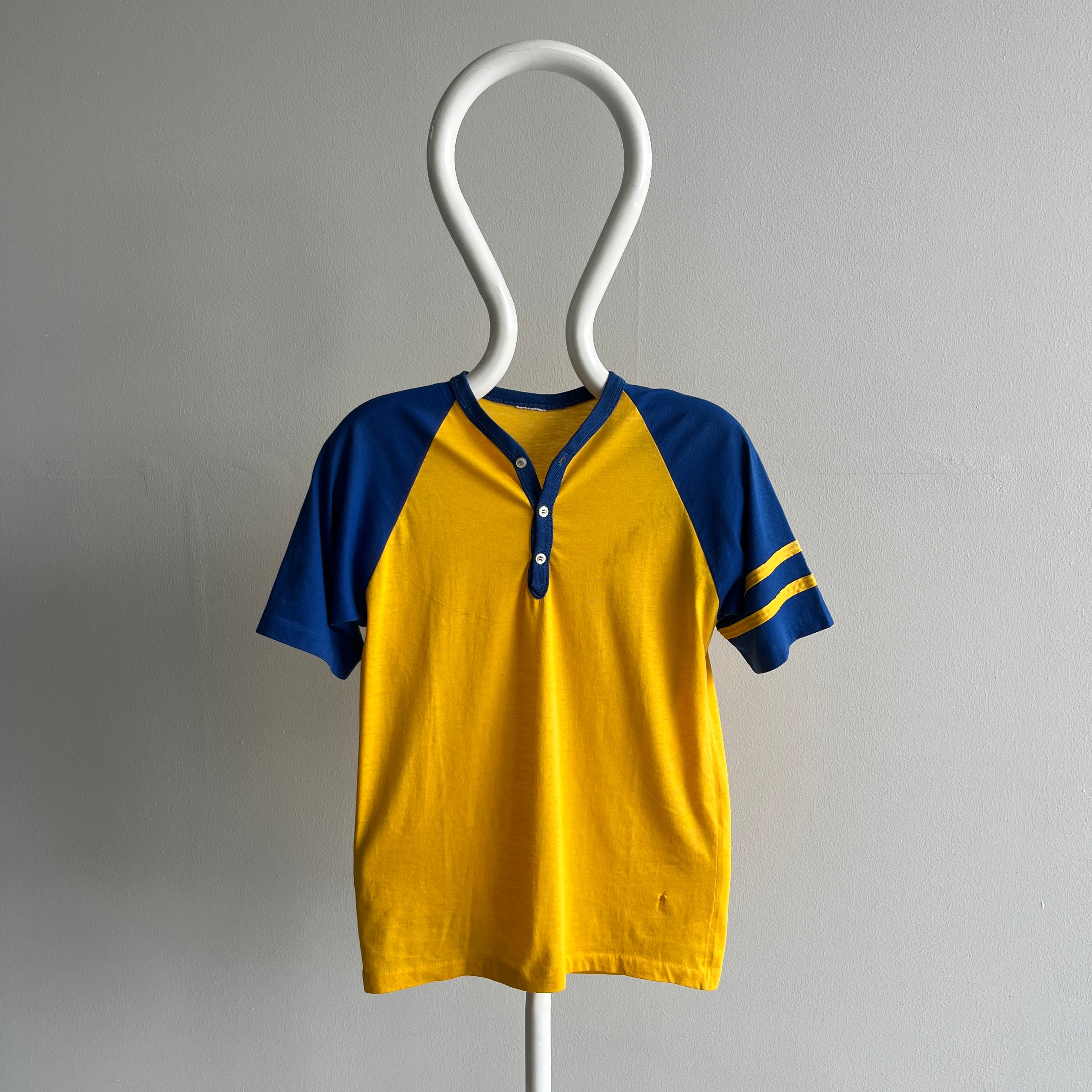 1980s Short Sleeve Baseball Henley T-Shirt
