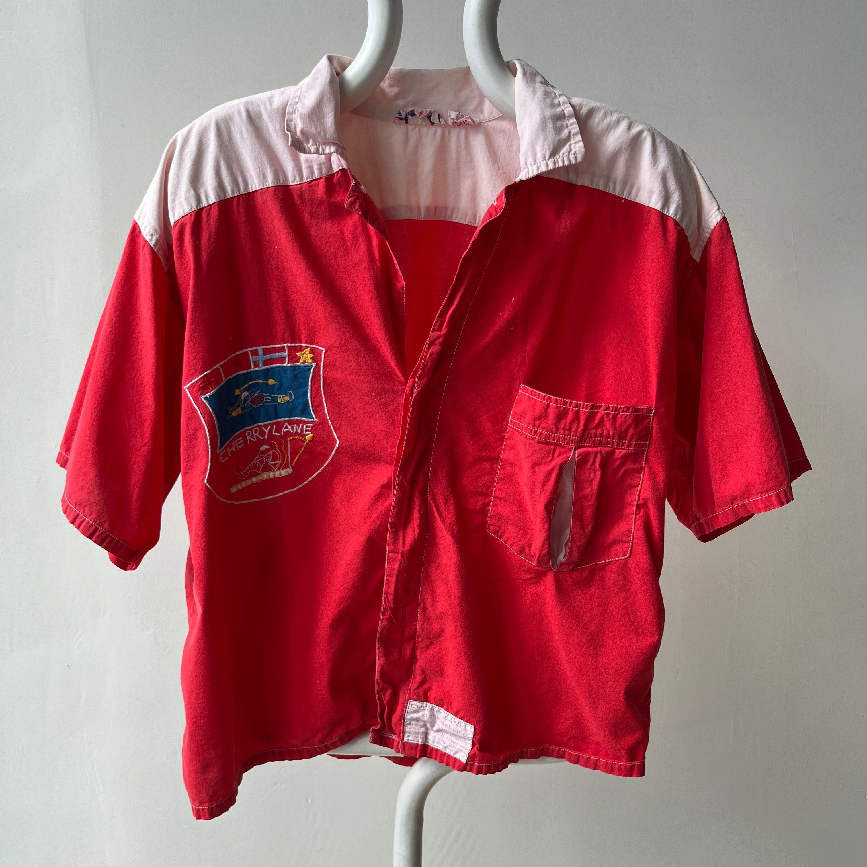 1980/90s Confusing Cherry Lane Cotton Short Sleeve Button Up