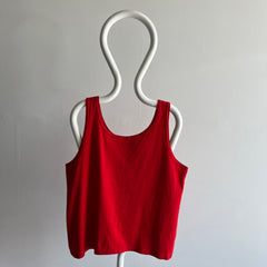 1980s Cherry Red Cotton Tank Top