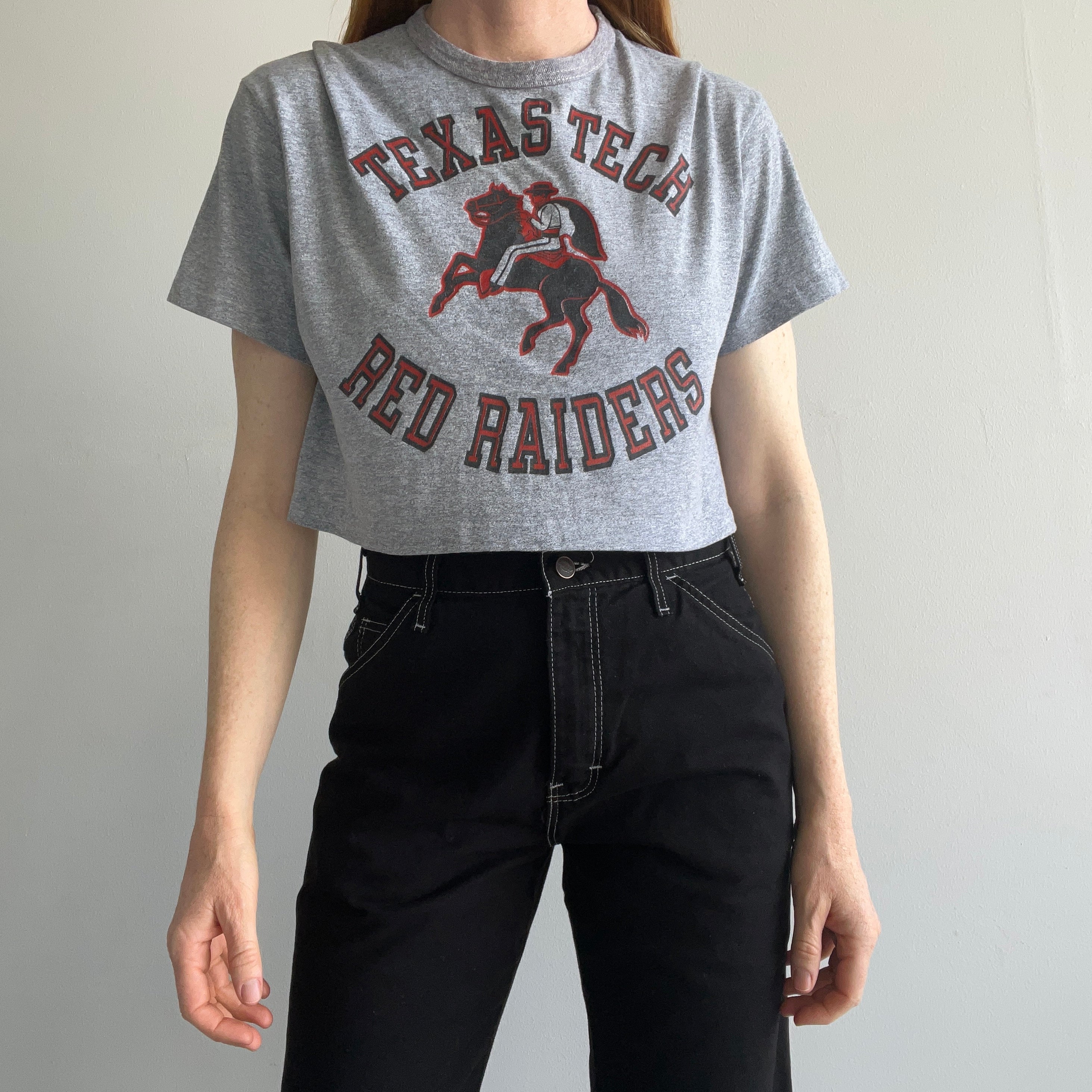 1970s Texas Tech Red Raiders Crop Top - Champion Brand – Red