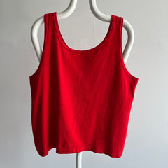 1980s Cherry Red Cotton Tank Top
