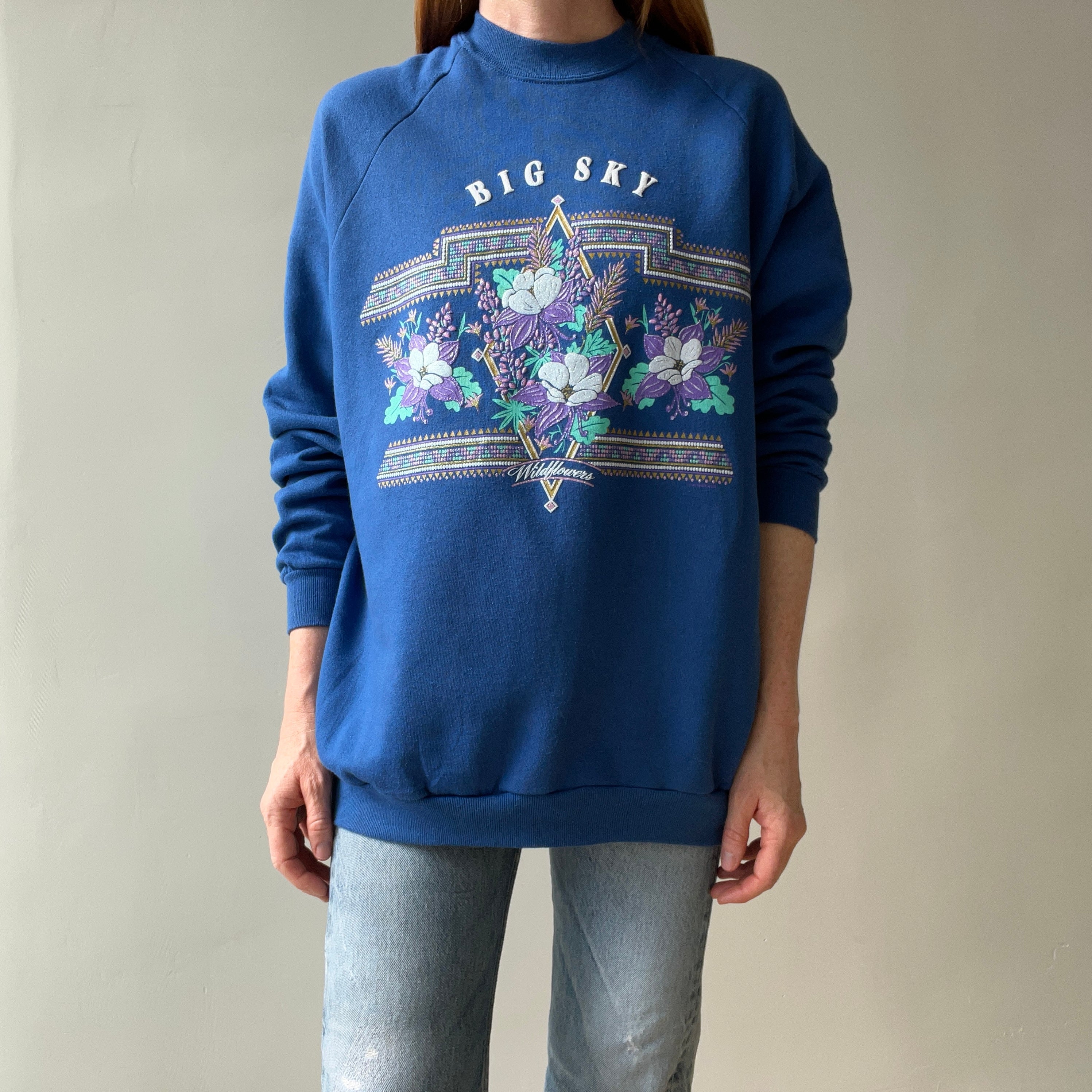 1994 Big Sky Wildflowers Sweatshirt - Very 90s Grandma Chic