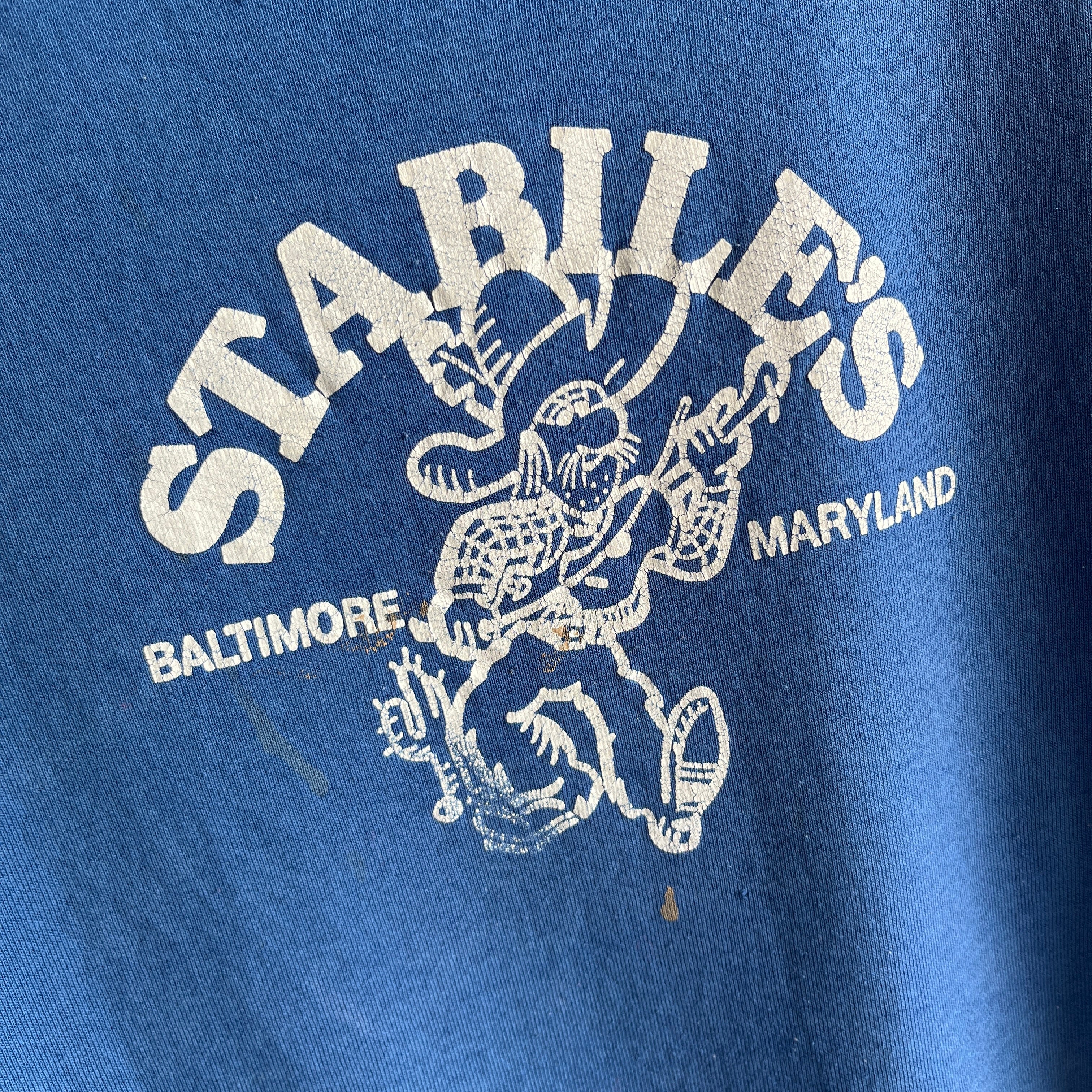 1980s Stabile's Baltimore Maryland DIY Thin and Worn Warm Up