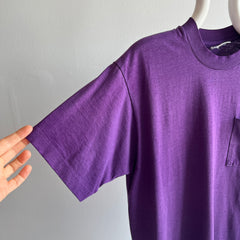 1990s Blank Purple 50/50 Selvedge Pocket T-Shirt