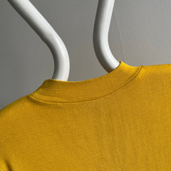 1970s Mustard Yellow Slouchy Mock Neck Knit Sweater/Shirt/Sweatshirt