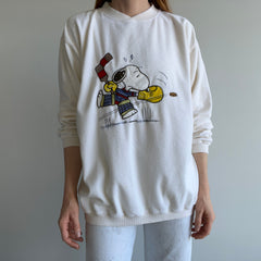 1990/2000s Ice Hockey Goalie Snoopy Terry Cloth Sweatshirt