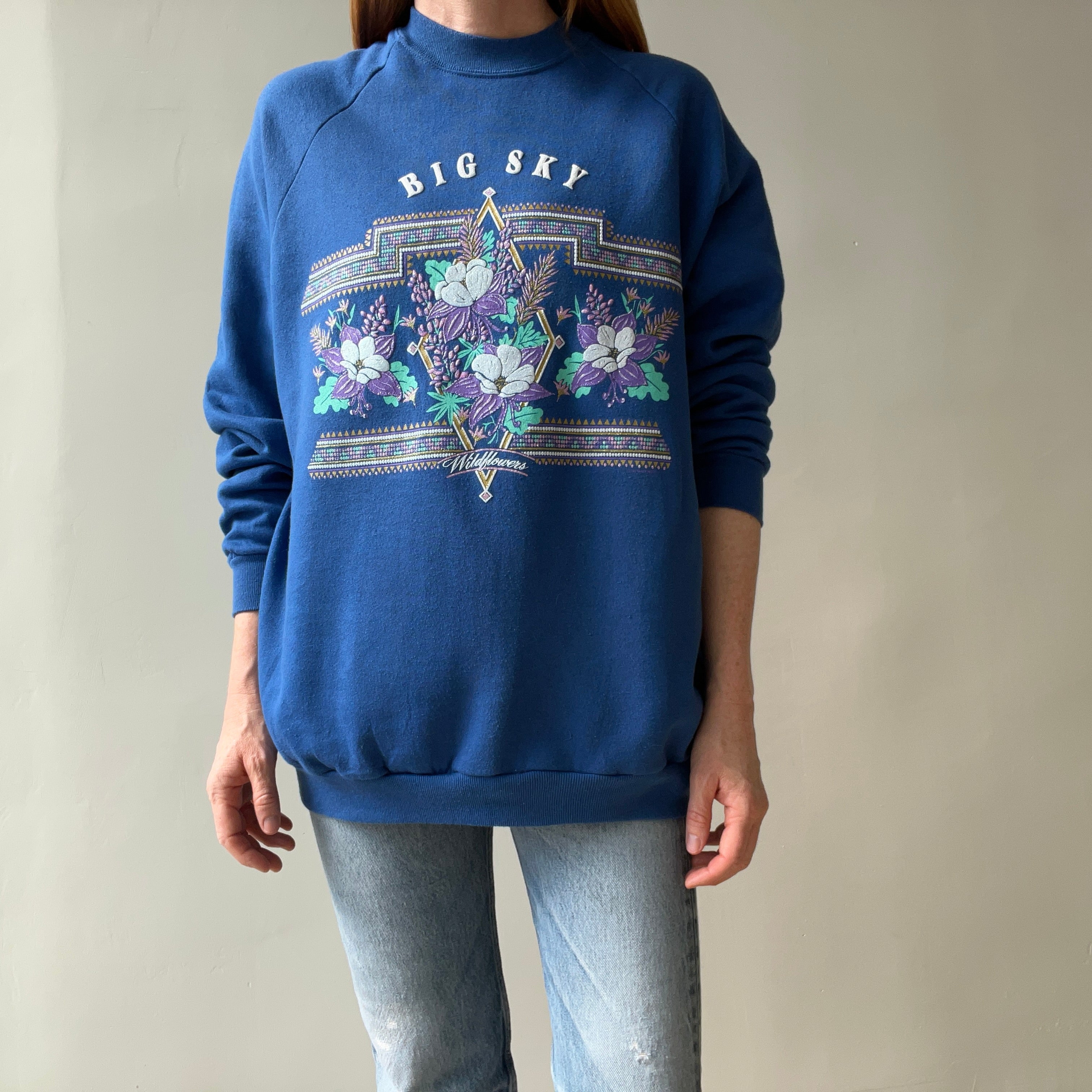 1994 Big Sky Wildflowers Sweatshirt - Very 90s Grandma Chic