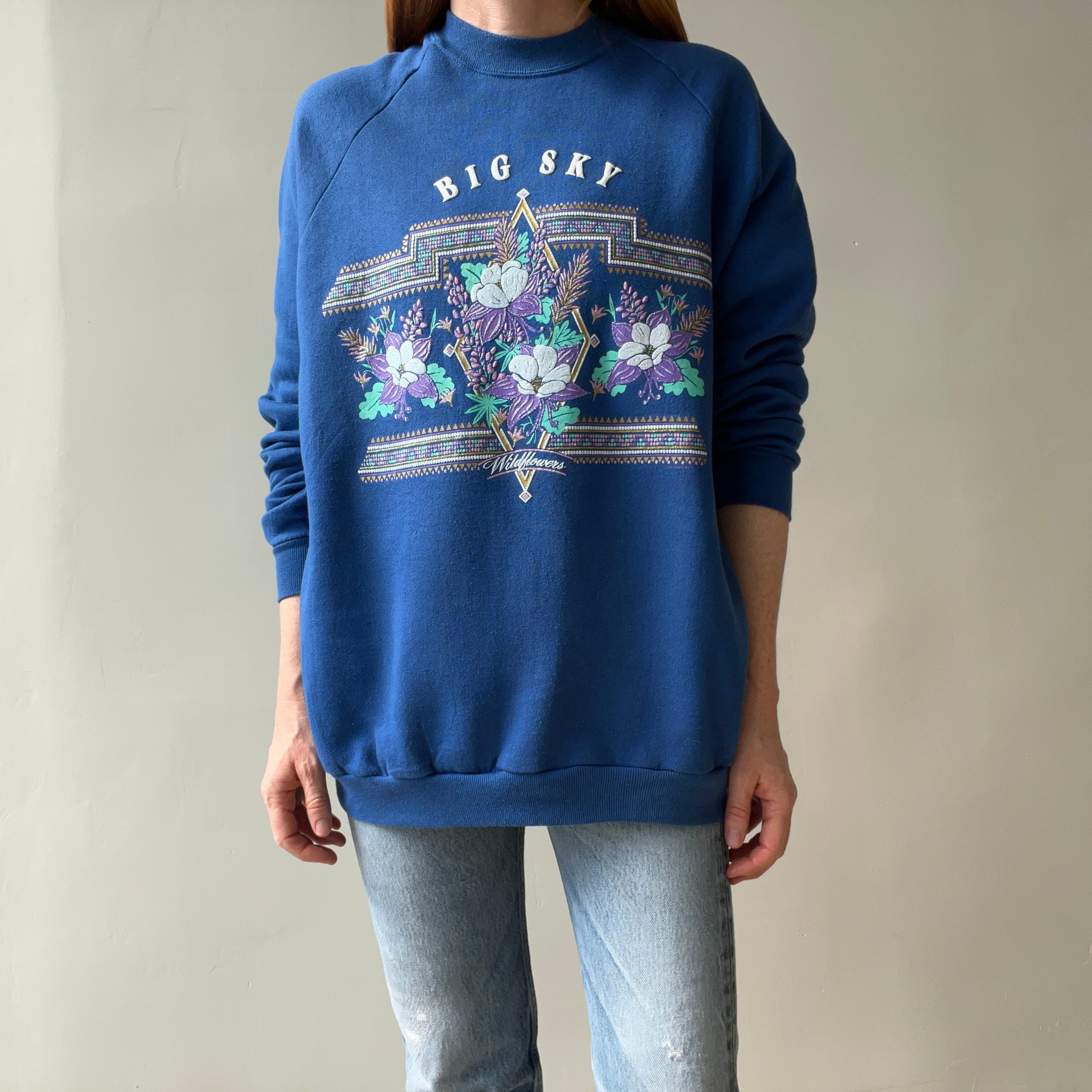 1994 Big Sky Wildflowers Sweatshirt - Very 90s Grandma Chic