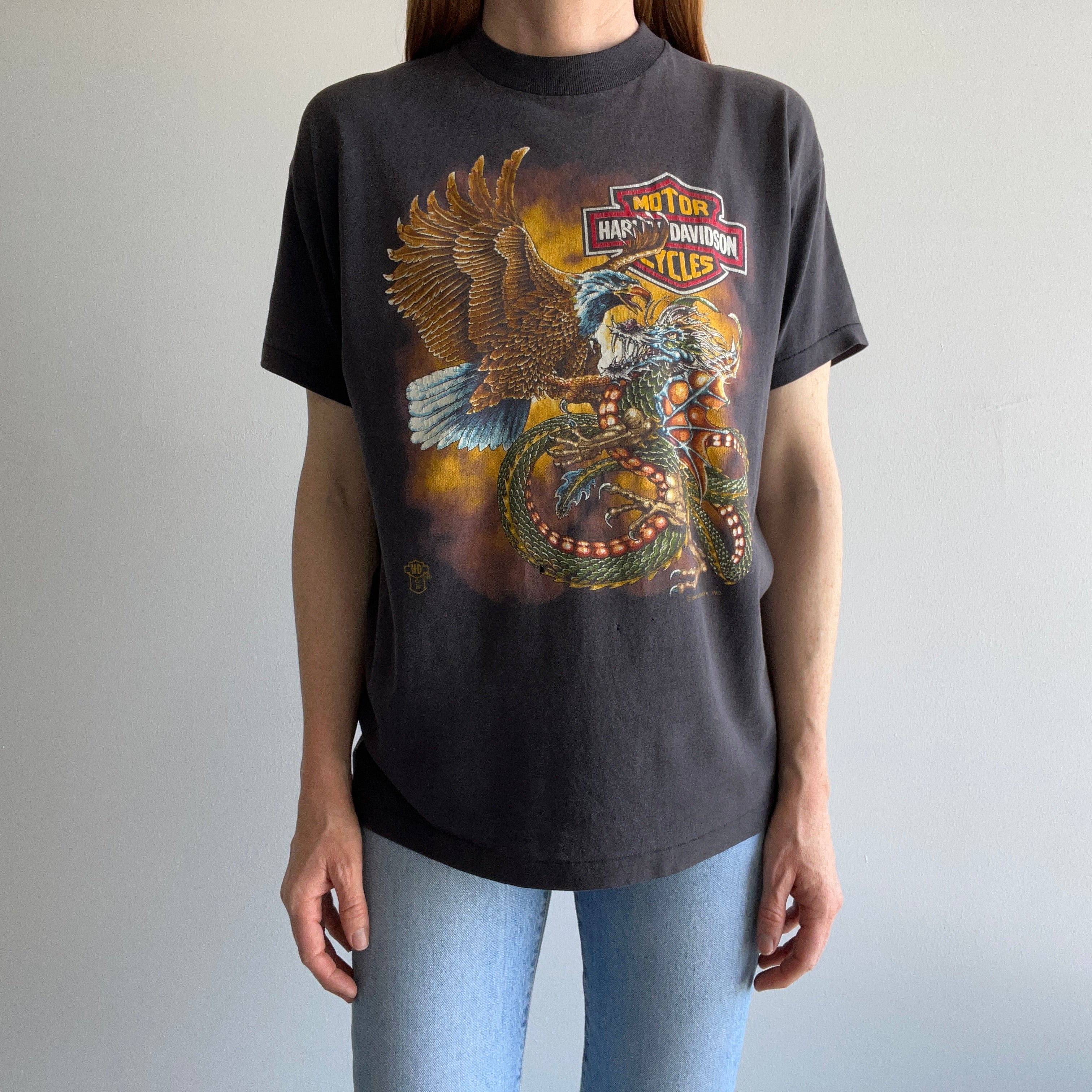 1988 Epic Single Sided Harley T-Shirt 50/50 - WOAH