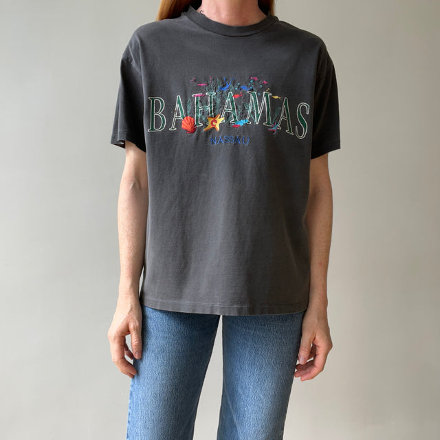 1990s Faded Black Bahamas Nassau T Shirt