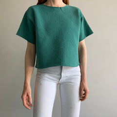 1980s Cut Up Teal/Jade Warm Up Sweatshirt