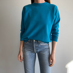 1980s Blank Turquoise Hanes Her Way Sweatshirt