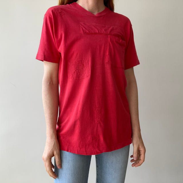 T-shirt teinté de peinture noire vierge des années 00