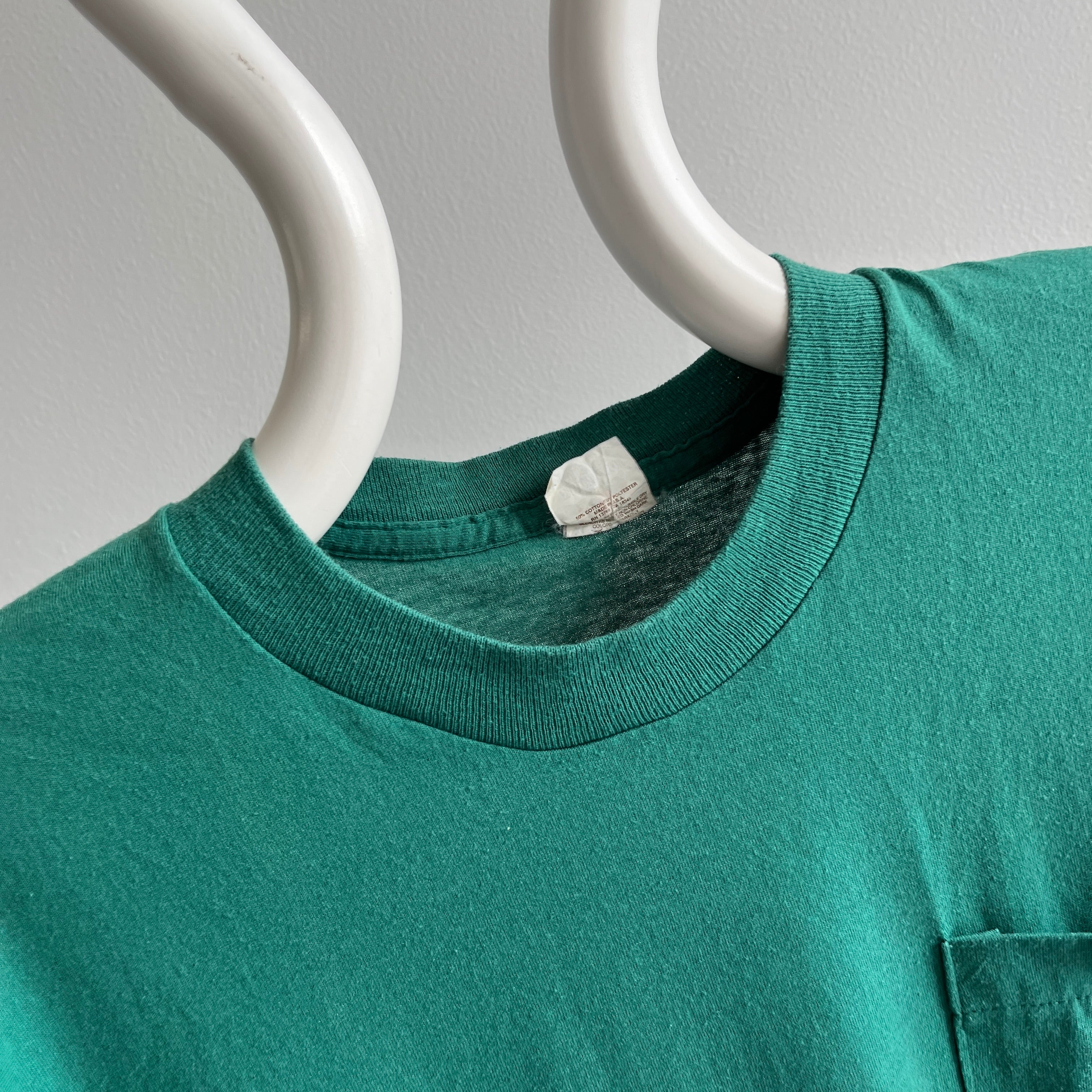 1980s Faded Forest Green FOTL Pocket Muscle Tank