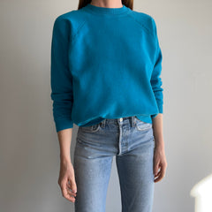 1980s Blank Turquoise Hanes Her Way Sweatshirt