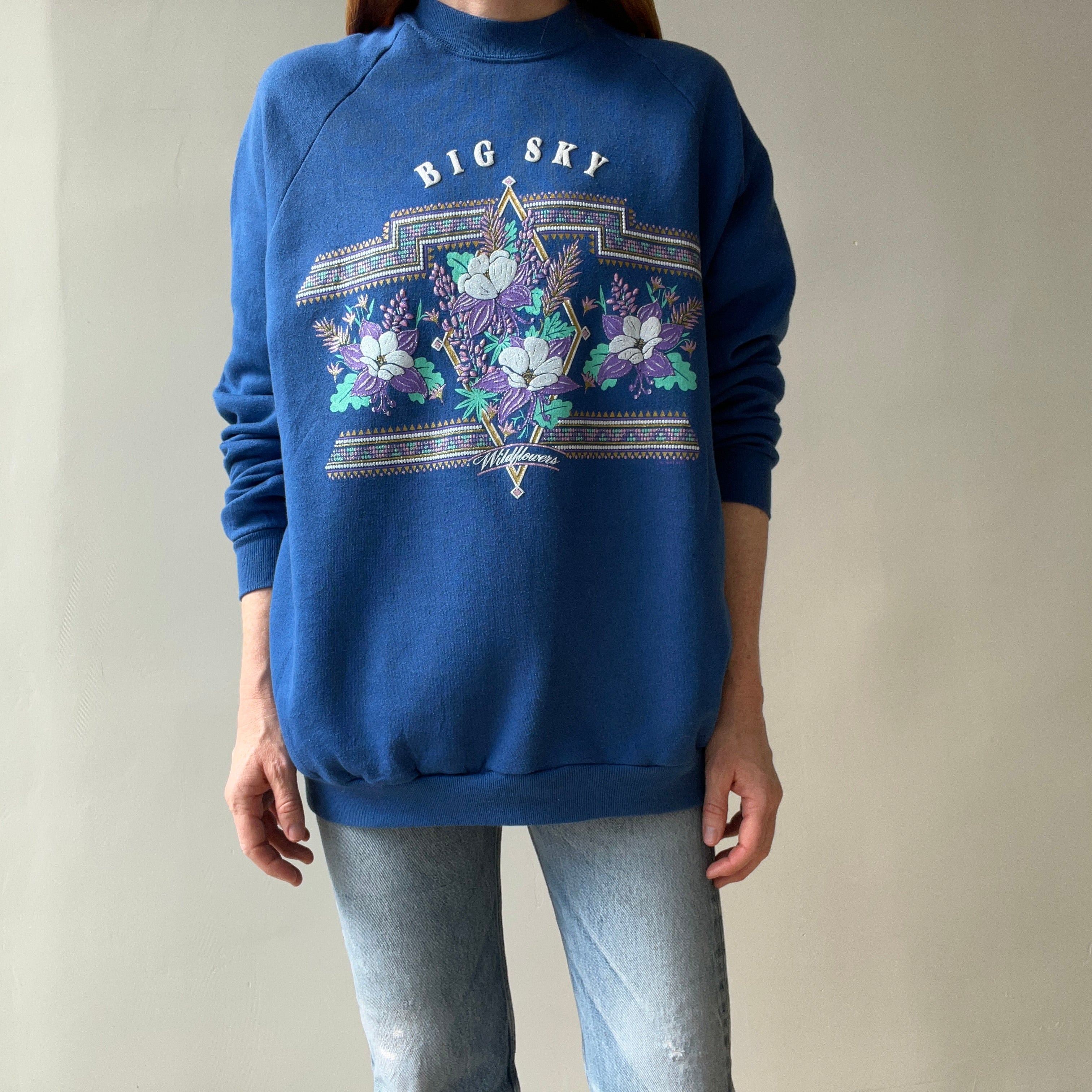 1994 Big Sky Wildflowers Sweatshirt - Very 90s Grandma Chic