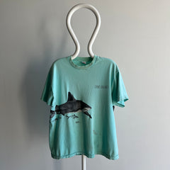 1980s Rad Shark Wrap Around T-Shirt - Stained in the Best Way