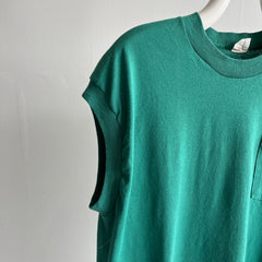 1980s Faded Forest Green FOTL Pocket Muscle Tank