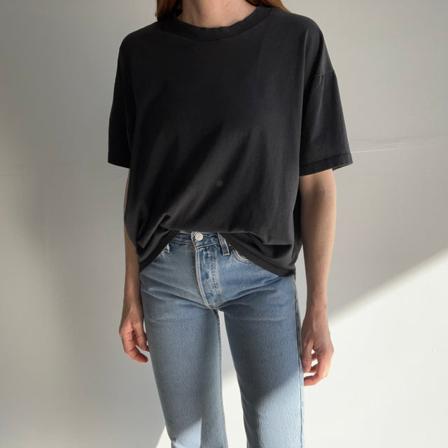 1990s Blank 50/50 Black T-Shirt