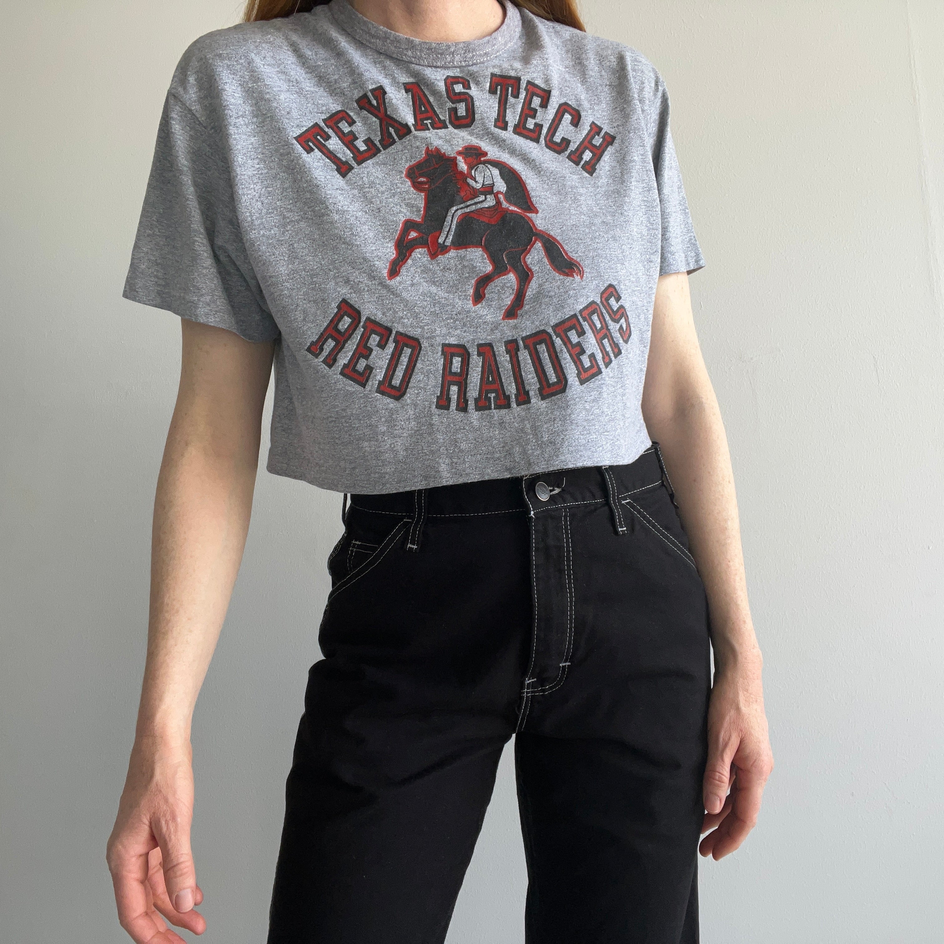 1970s Texas Tech Red Raiders Crop Top - Champion Brand – Red