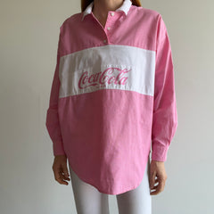 1990s Cotton Lightweight Coke Long Sleeve Polo