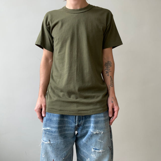 1980s Blank Dark Green T Shirt
