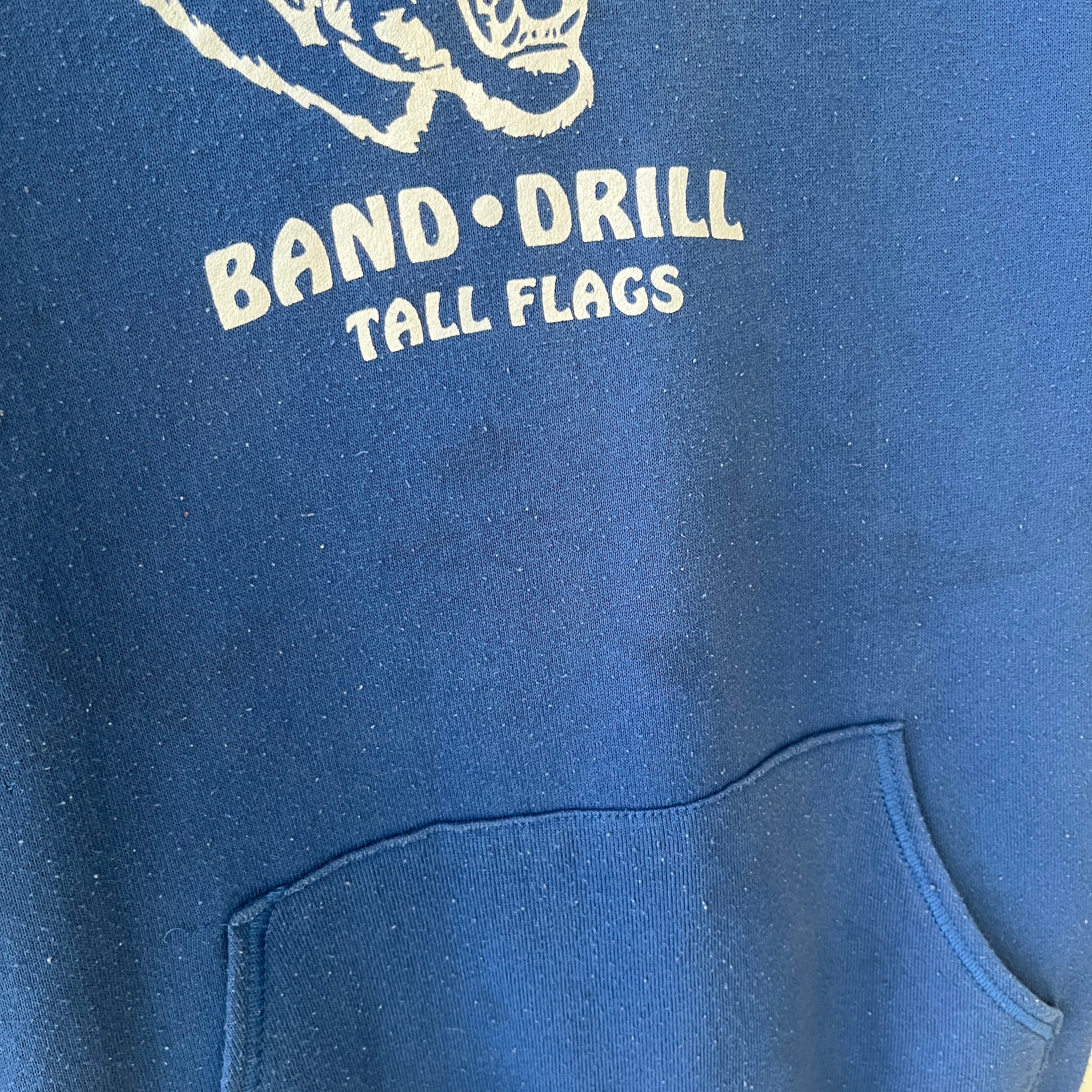 1980/90s Kranz Band Drill Tall Flags Pull Over Hoodie by Jerzees