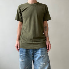 1980s Blank Dark Green T Shirt