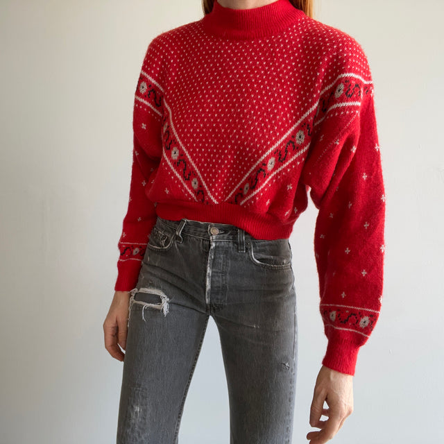 1970/80s Reworked Cropped Acrylic Sweater