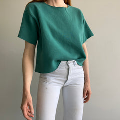 1980s Cut Up Teal/Jade Warm Up Sweatshirt