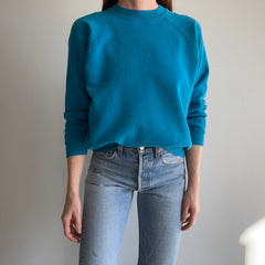 1980s Blank Turquoise Hanes Her Way Sweatshirt