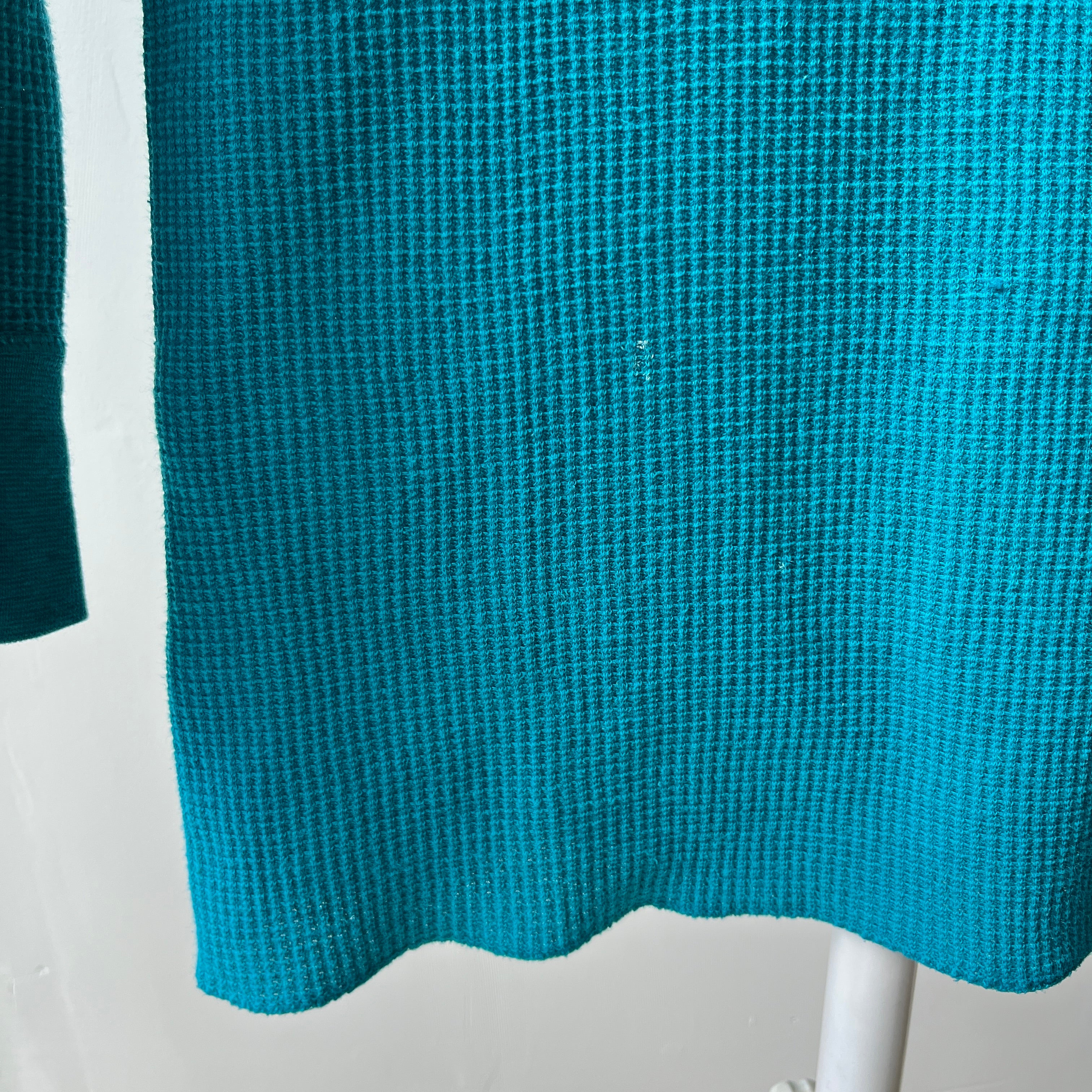 1970/80s Turquoise Henley Long Sleeve Thermal - Swoon