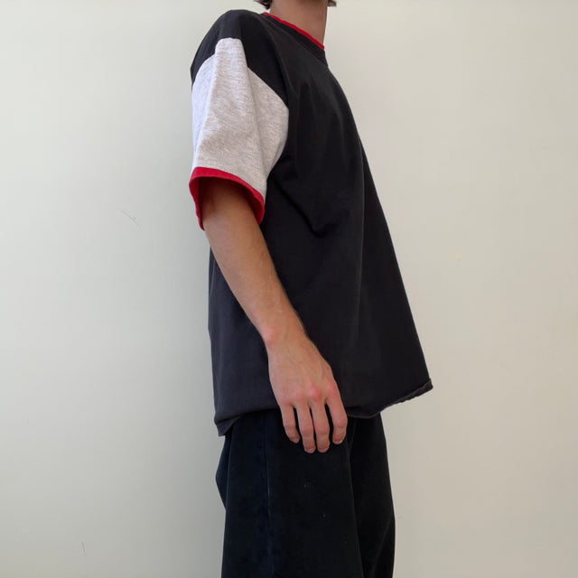 T-shirt teinté de peinture noire vierge des années 00