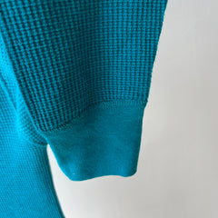 1970/80s Turquoise Henley Long Sleeve Thermal - Swoon