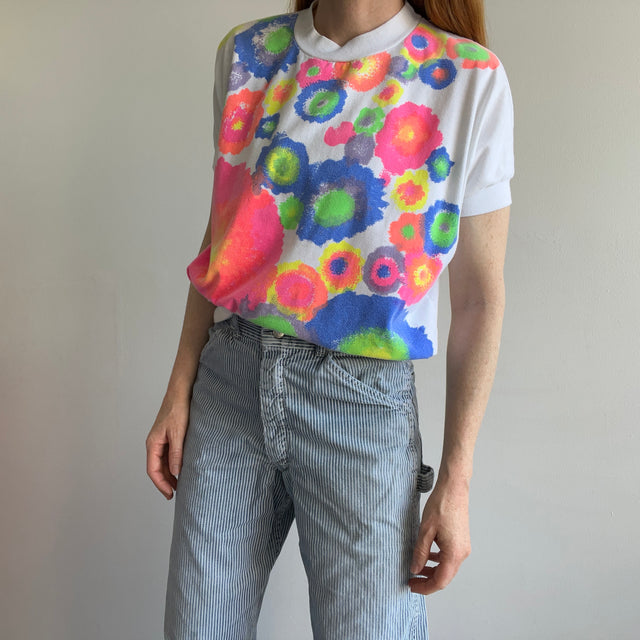 1980s Floral Top/T-Shirt