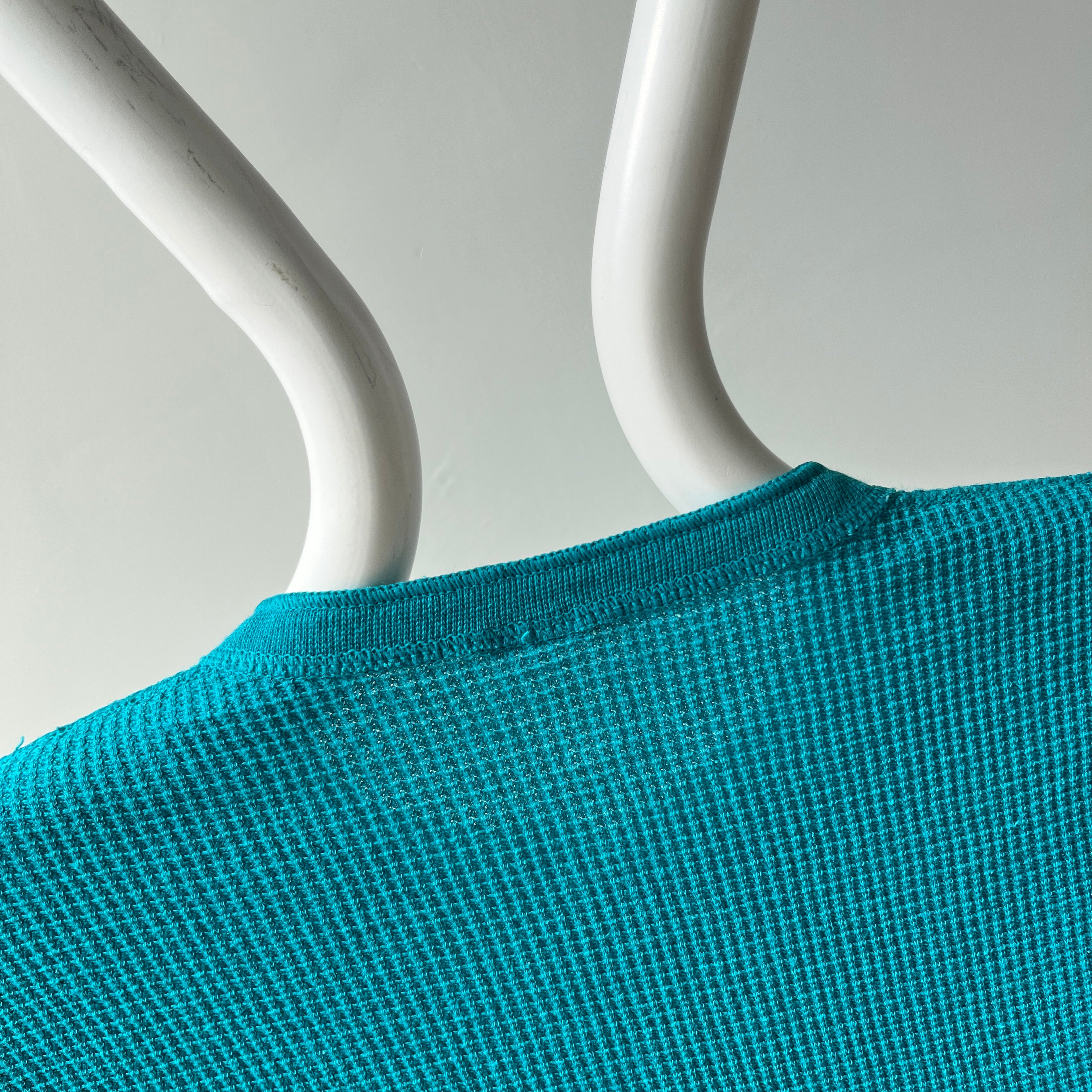 1970/80s Turquoise Henley Long Sleeve Thermal - Swoon