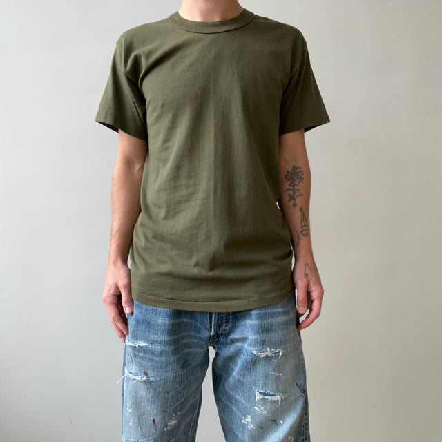 1980s Blank Dark Green T Shirt