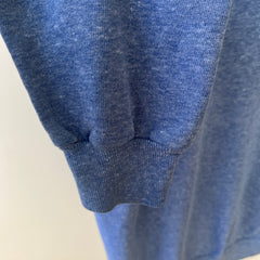 1970/80s Heather Blue Lovely Blank Raglan Sweatshirt - Please Don't Make Me Keep This