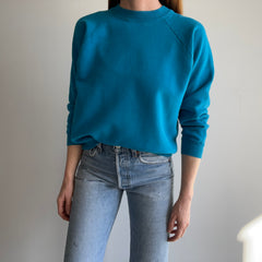 1980s Blank Turquoise Hanes Her Way Sweatshirt