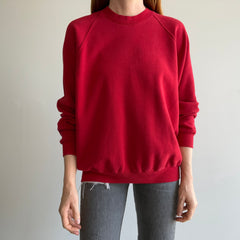 1980s Blank Red Jerzees Raglan Sweatshirt