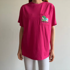 1980s Paradise Bay Hot Pink Pocket T-Shirt